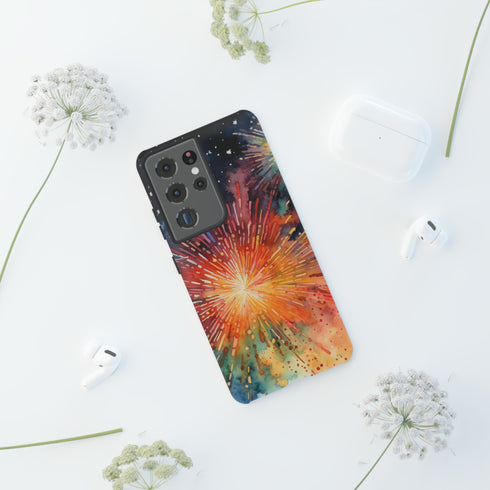Summer Fireworks in Watercolor - Impact Resistant Phone Case